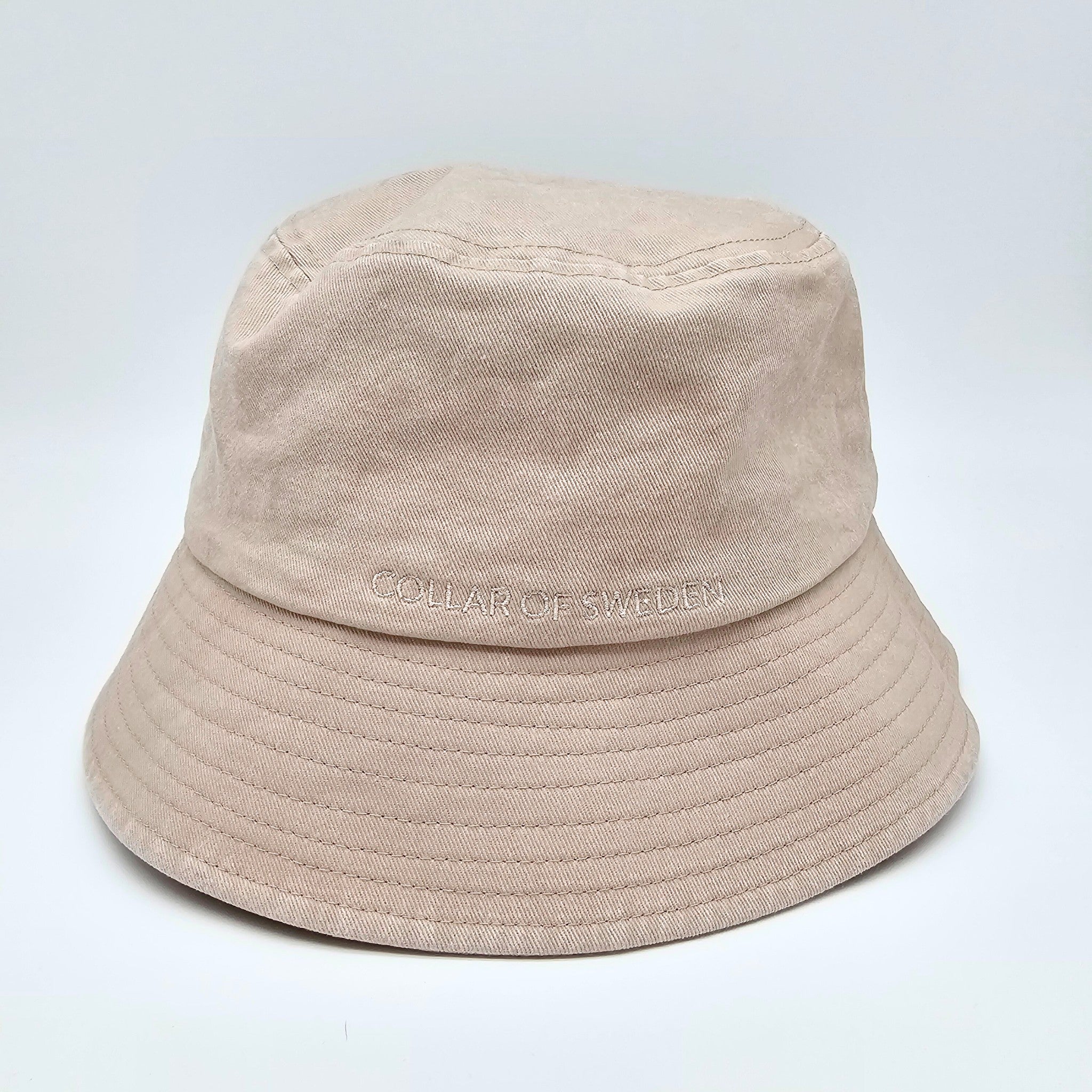 Beige Denim Bucket Hat - Dogs & Wine Make Everything Fine