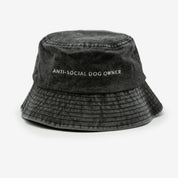 Black Denim Bucket Hat - Anti-Social Dog Owner
