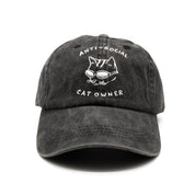 Svart Denimcaps - Logo "Anti-Social Cat Owner" 