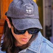 Svart Denimcaps - Logo "Anti-Social Cat Owner" 