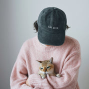 Svart Denimcaps - Cat Mom 