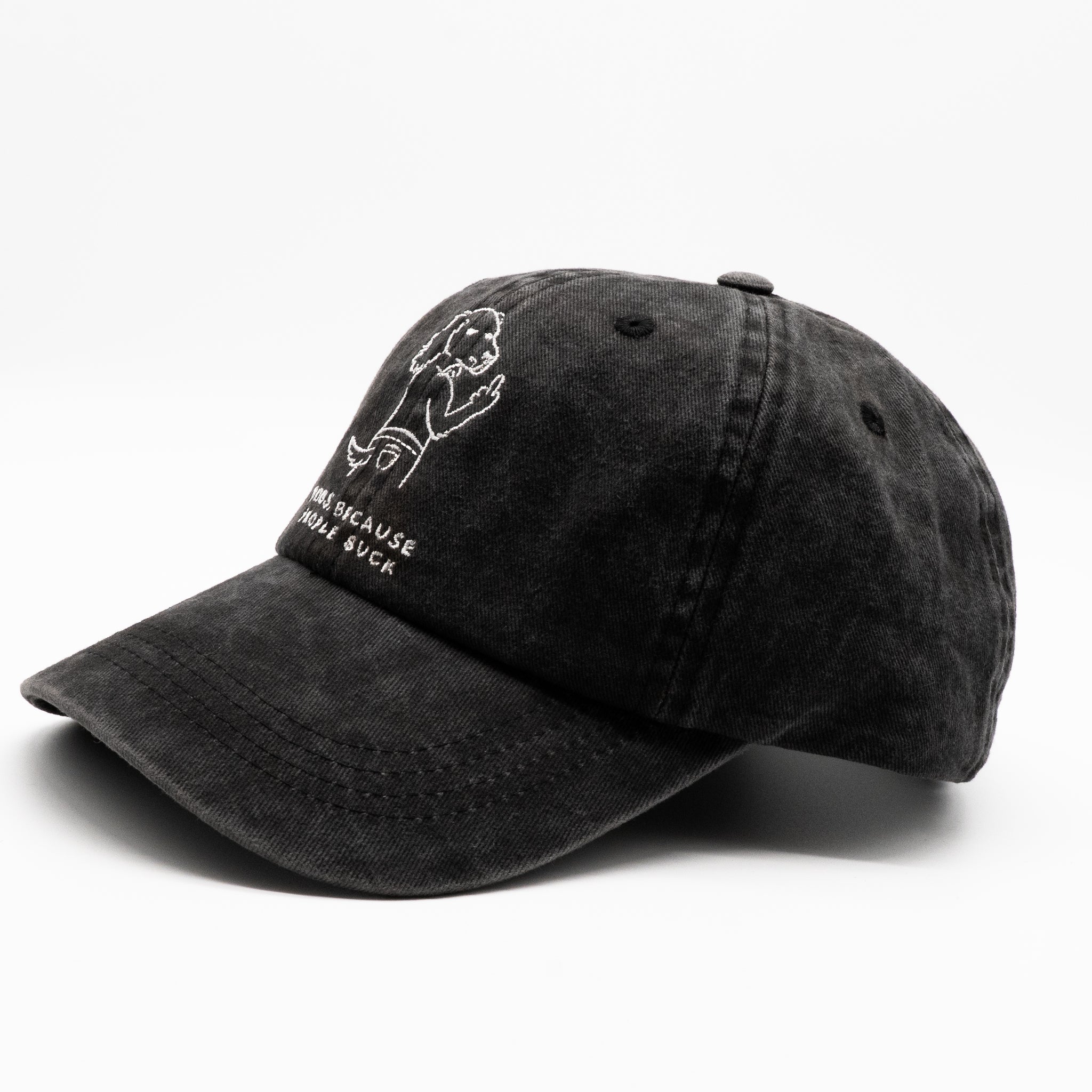 Svart Denimcaps - Logo "Dogs. Because People Suck" 