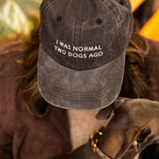 Black Denim Cap - I Was Normal Two Dogs Ago