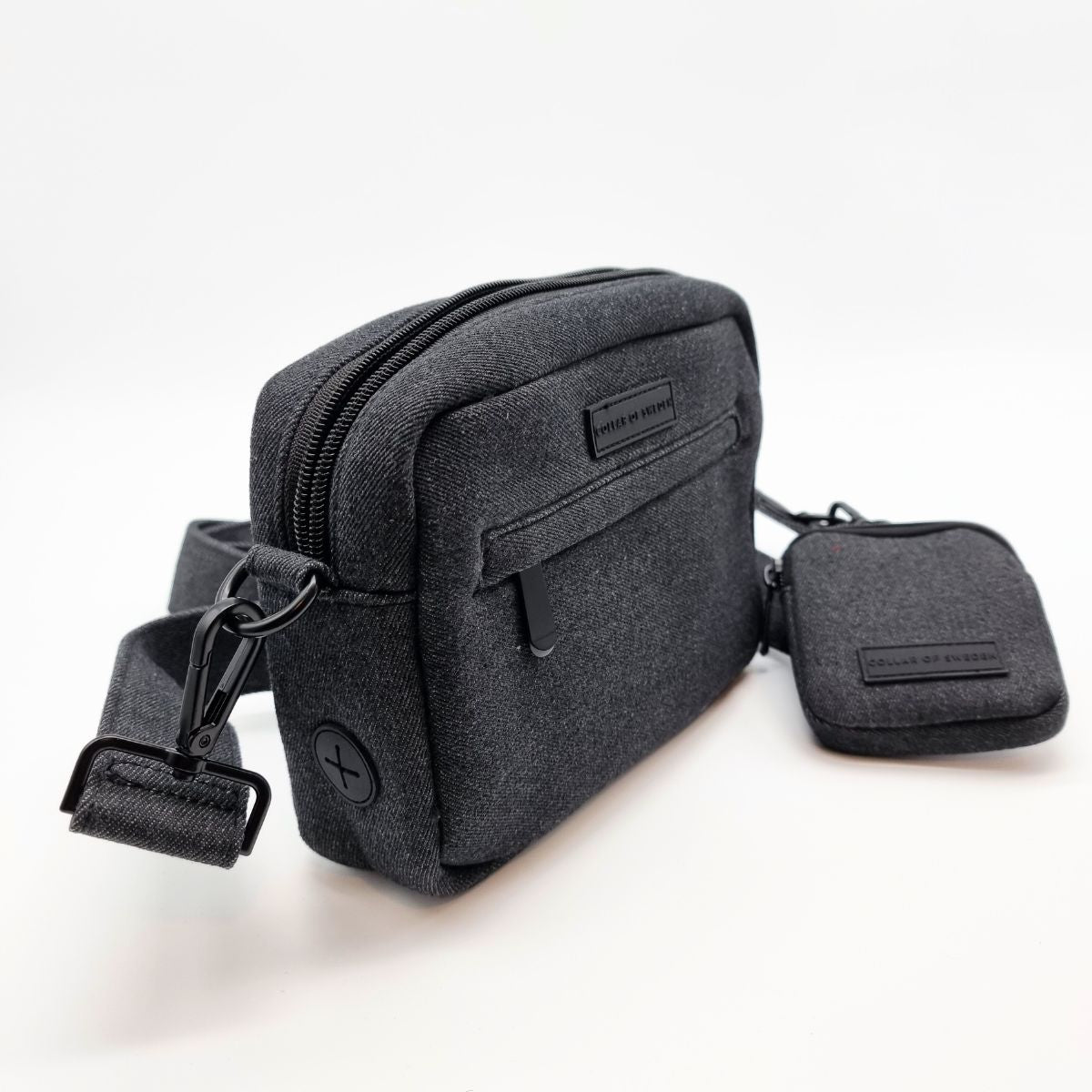 Black Denim Dog Walking Bag - Crossbody