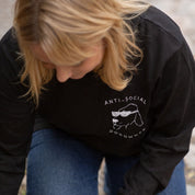 Svart Langermet T-skjorte - Anti-Social Dog Owner 