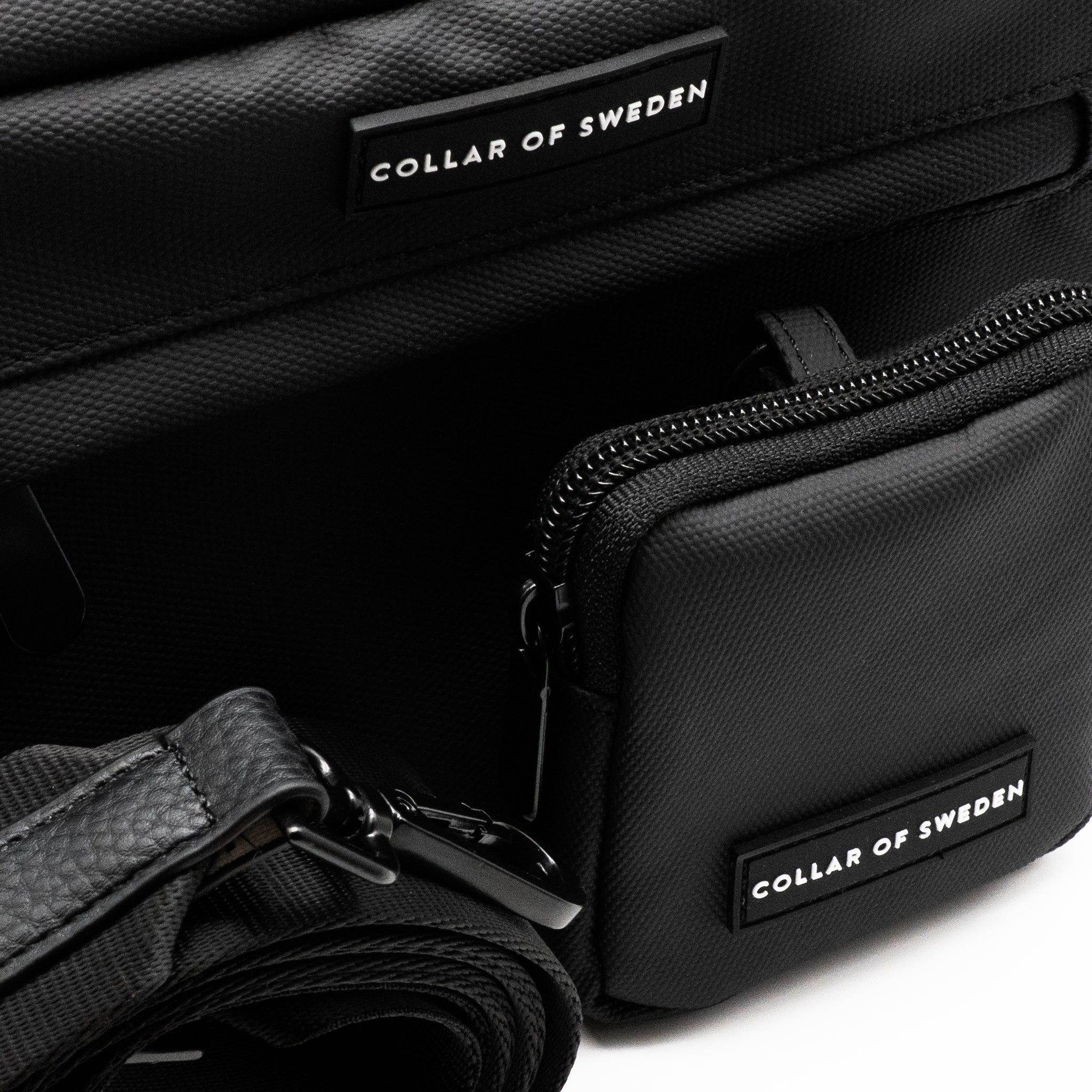 Svart vannavstøtende Hundeturveske - Crossbody 