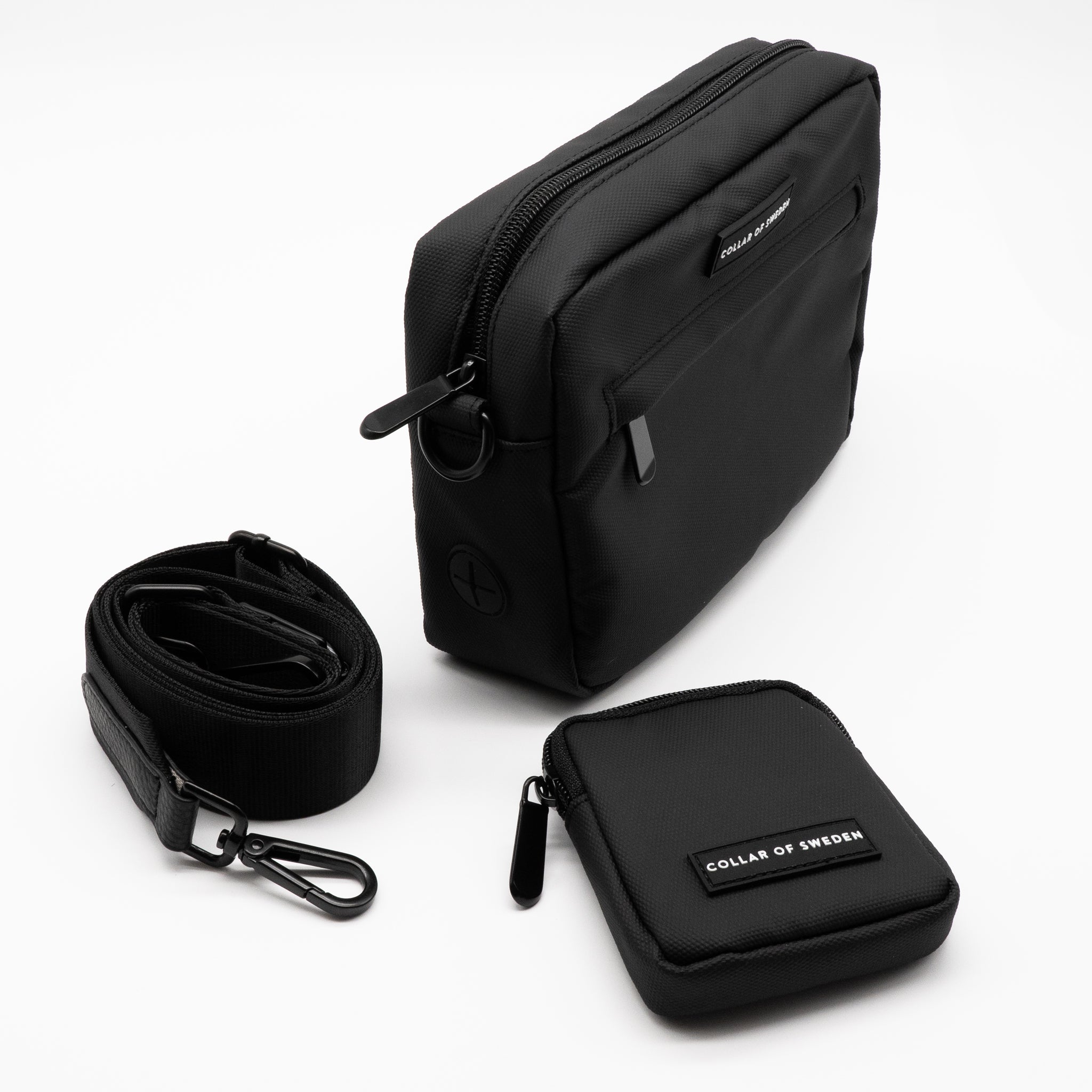 Svart vannavstøtende Hundeturveske - Crossbody 
