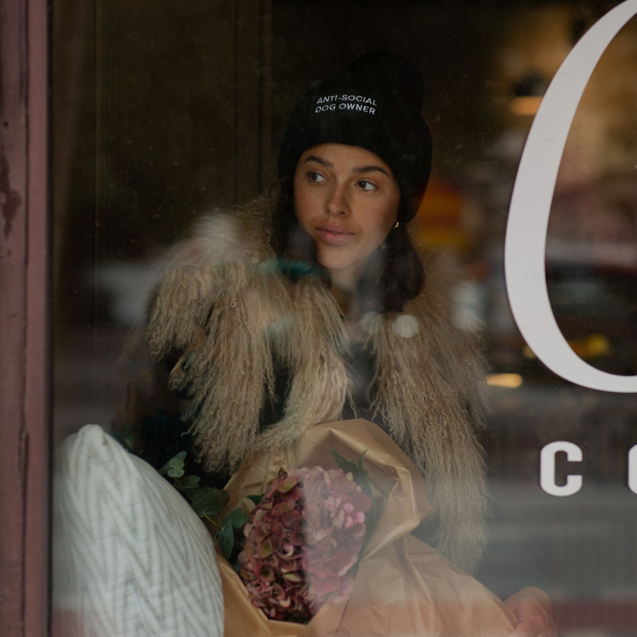 Black Wool Beanie - Anti-Social Dog Owner