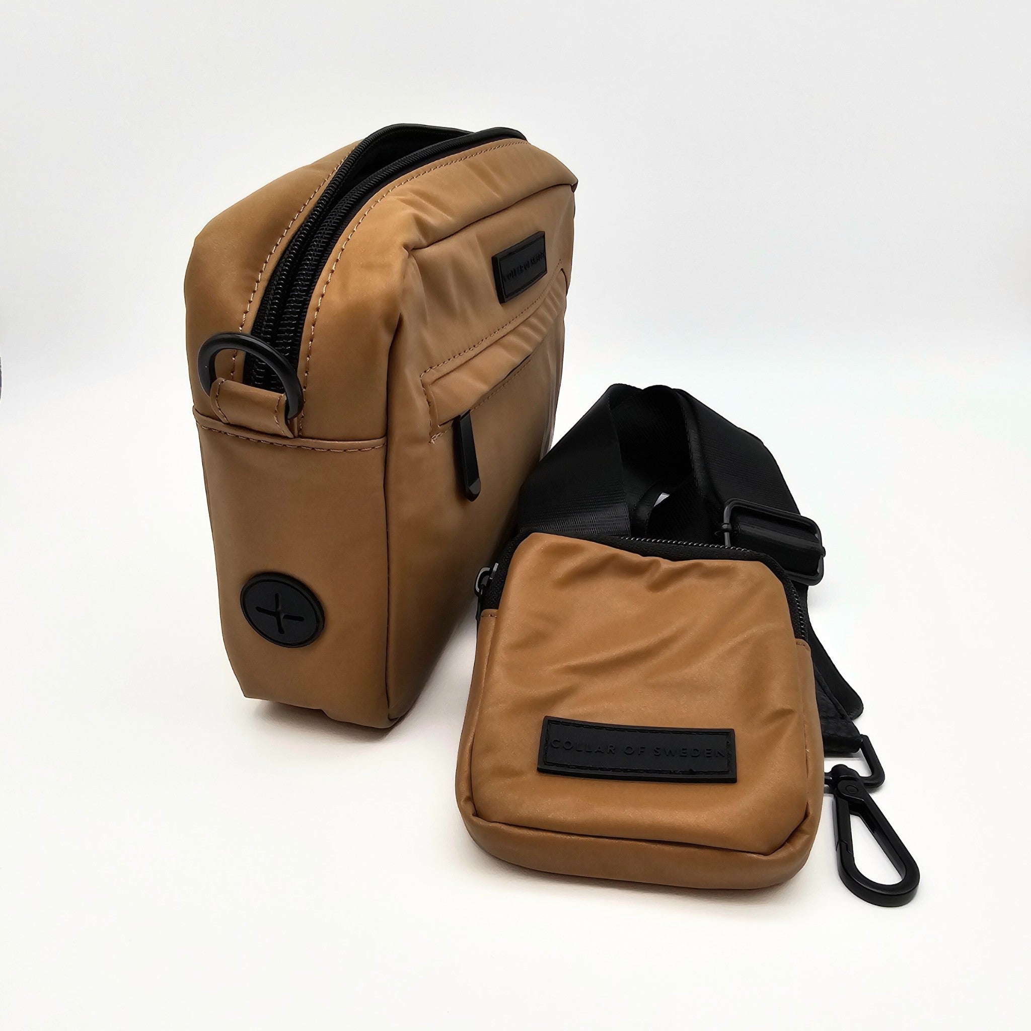 Reflective Bronze Dog Walking Bag - Crossbody