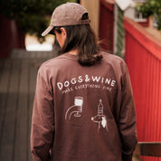 Brun Langermet T-skjorte - Dogs & Wine Make Everything Fine 