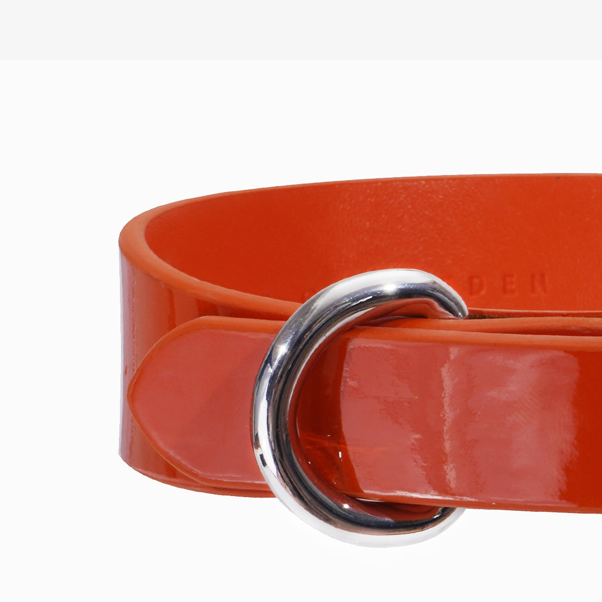 Glossy Orange Dog Collar Thin