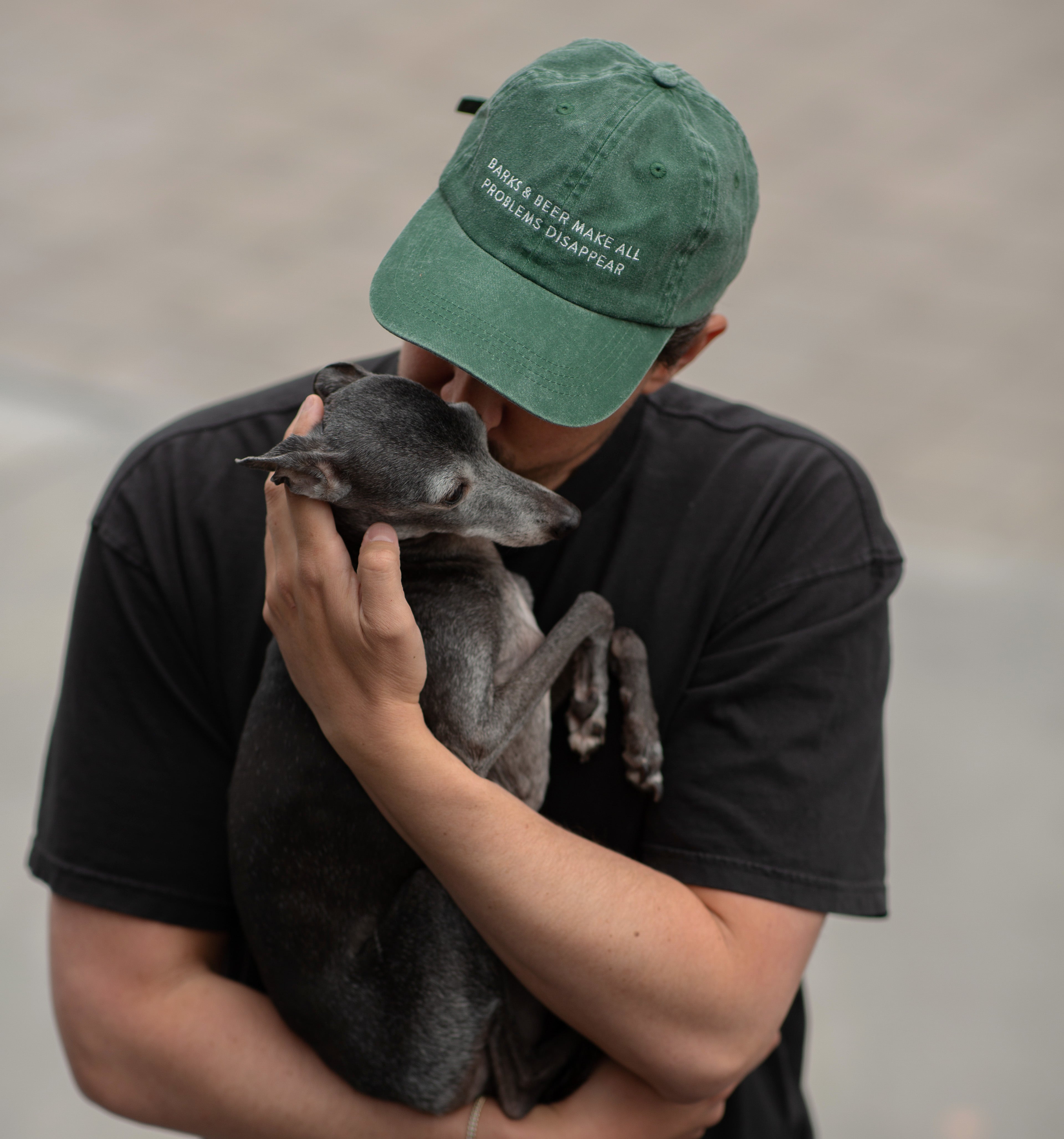 Green Denim Cap - Barks & Beer Make All Problems Disappear