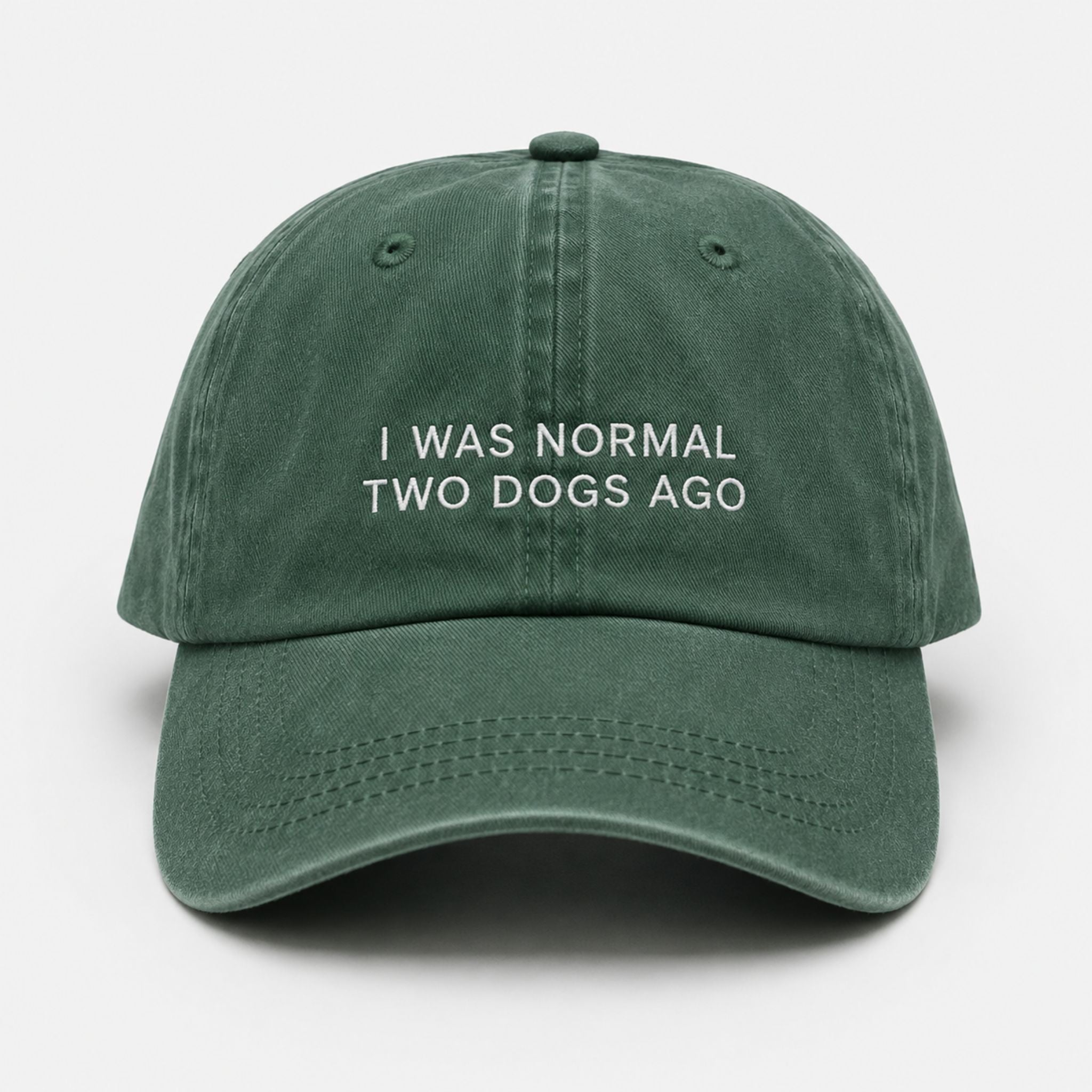 Green Denim Cap - I Was Normal Two Dogs Ago