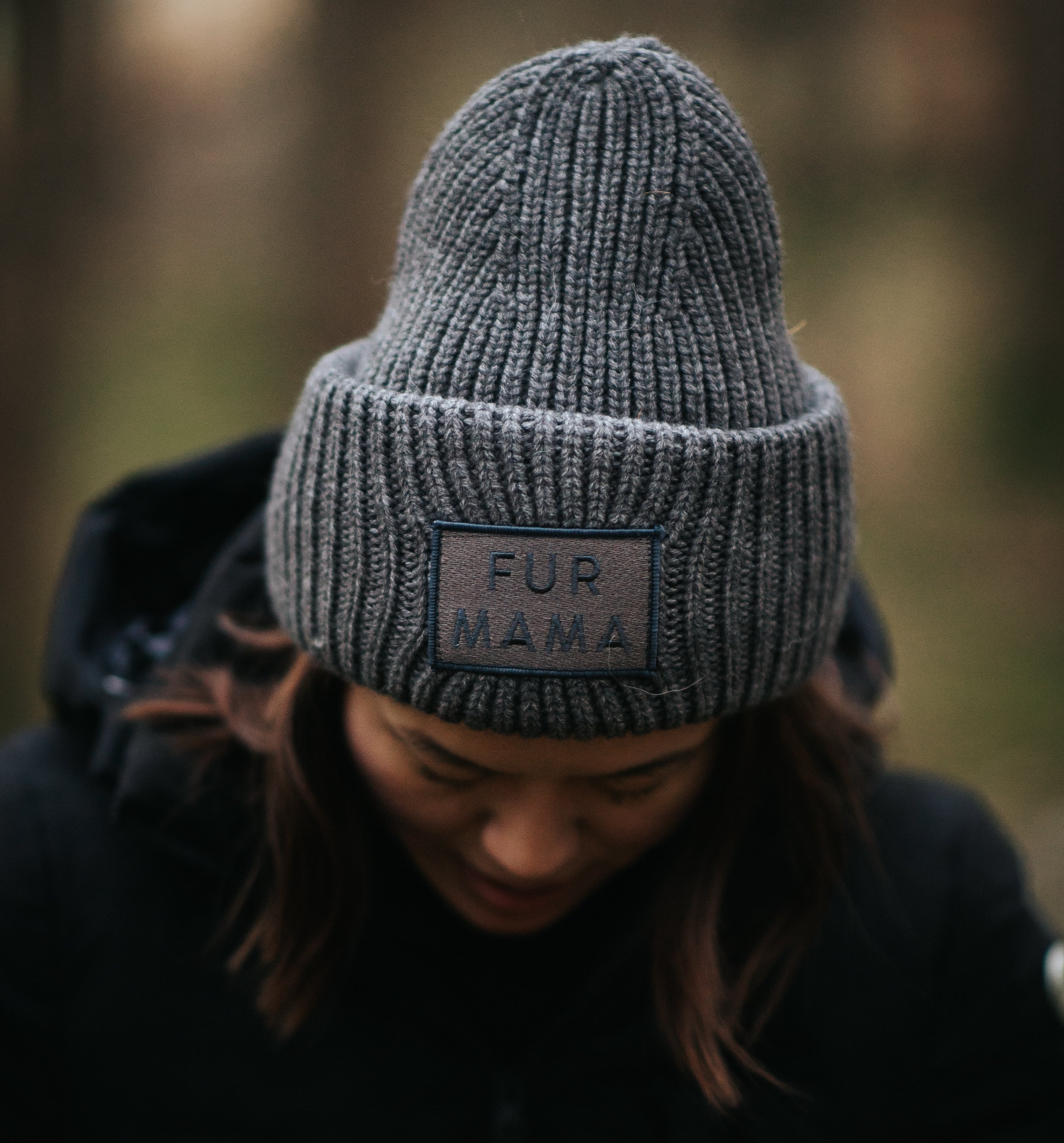 Grey Wool Beanie -  Fur Mama
