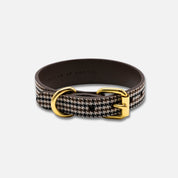 Beige Houndstooth Hundehalsbånd Tynn 