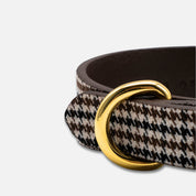 Beige Houndstooth Hundehalsbånd Tynn 