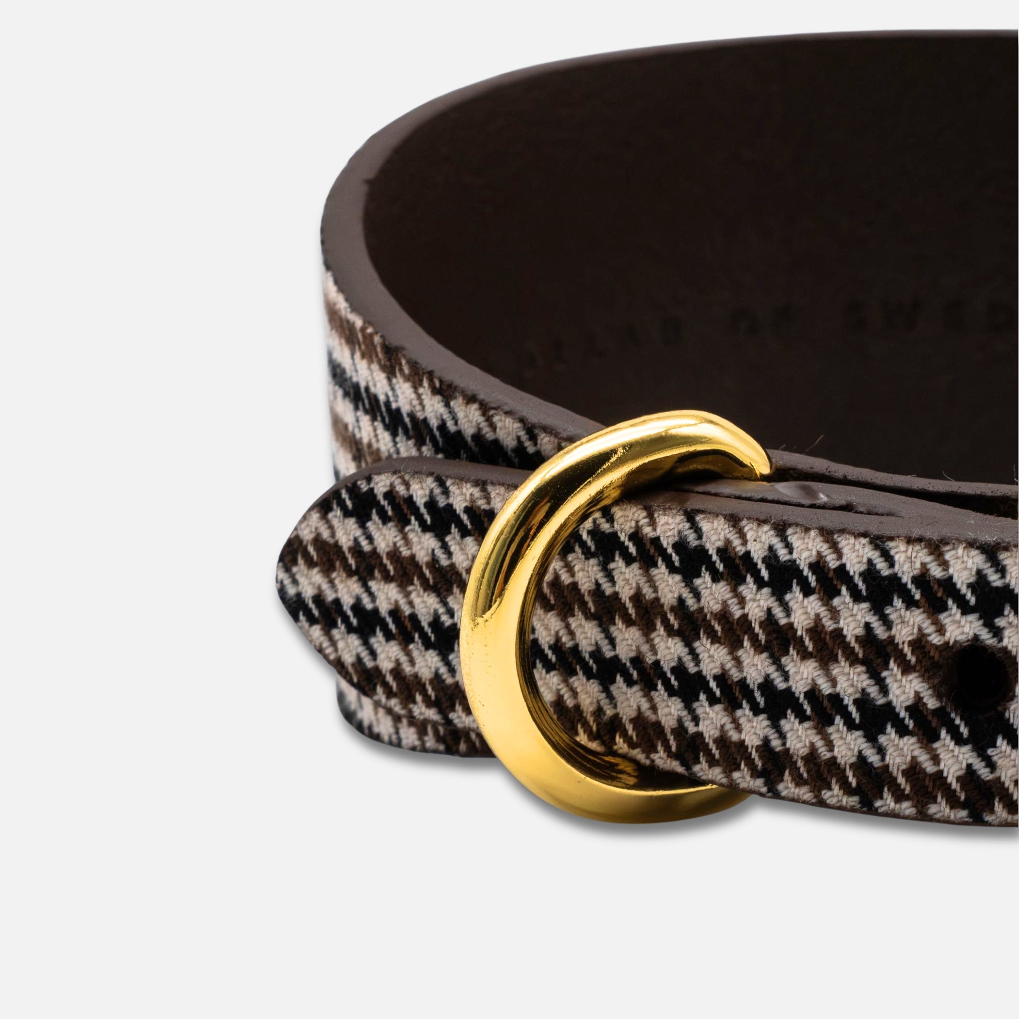 Beige Houndstooth Hundehalsbånd Bred 