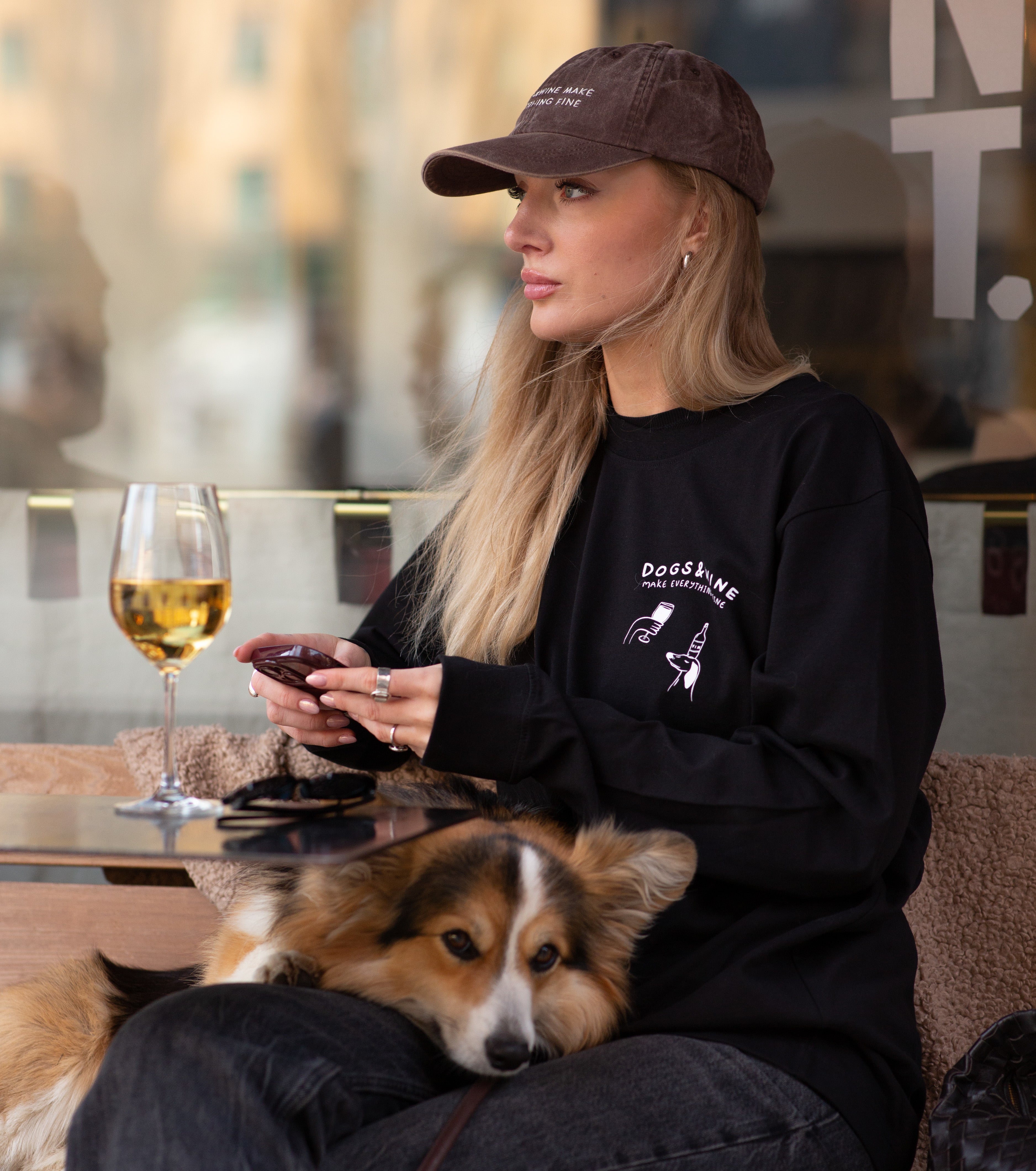 Black Long Sleeve - Dogs & Wine Make Everything Fine