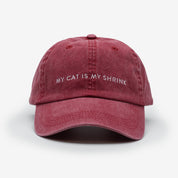 Red Denim Cap - My Cat Is My Shrink